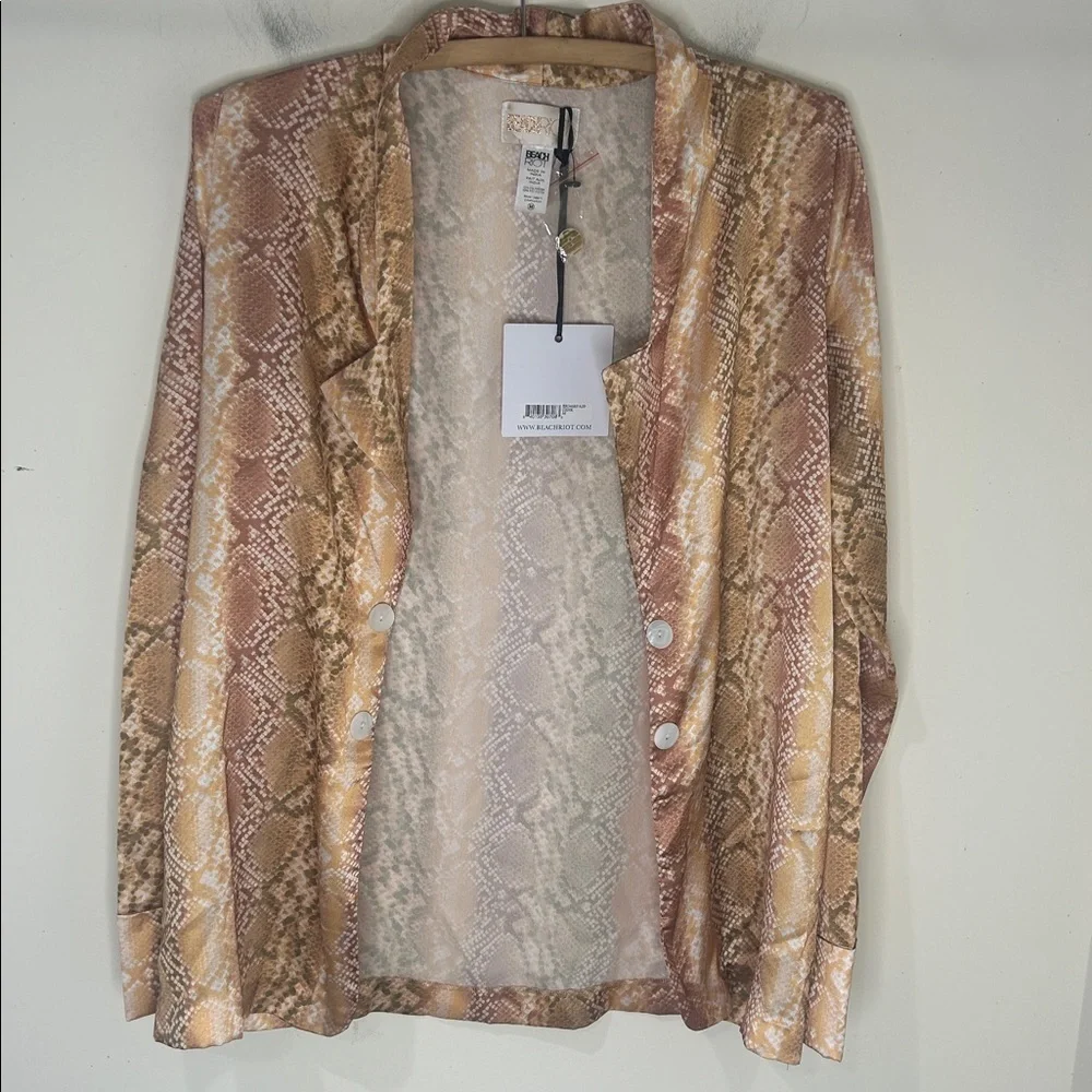 NWT BEACH RIOT Tracy Blazer Snakeskin Print Size Medium